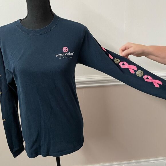 Simply Souther Cancer Awareness Long Sleeve Tee - Picture 1 of 5